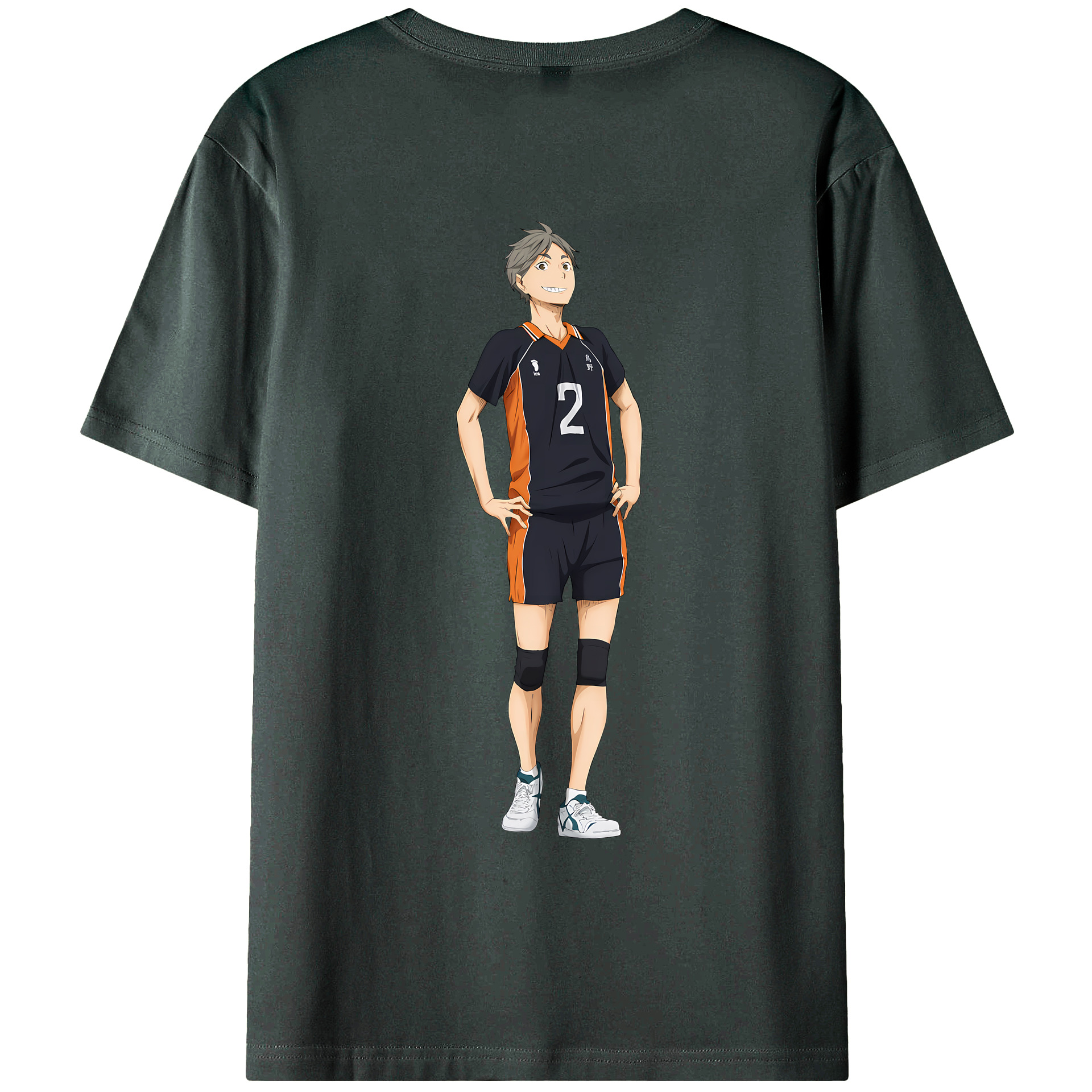 （画像用） ハイキュー!! Haikyu!! 綿100％ メンズ半袖Tシャツ（バックプリント） 通気性